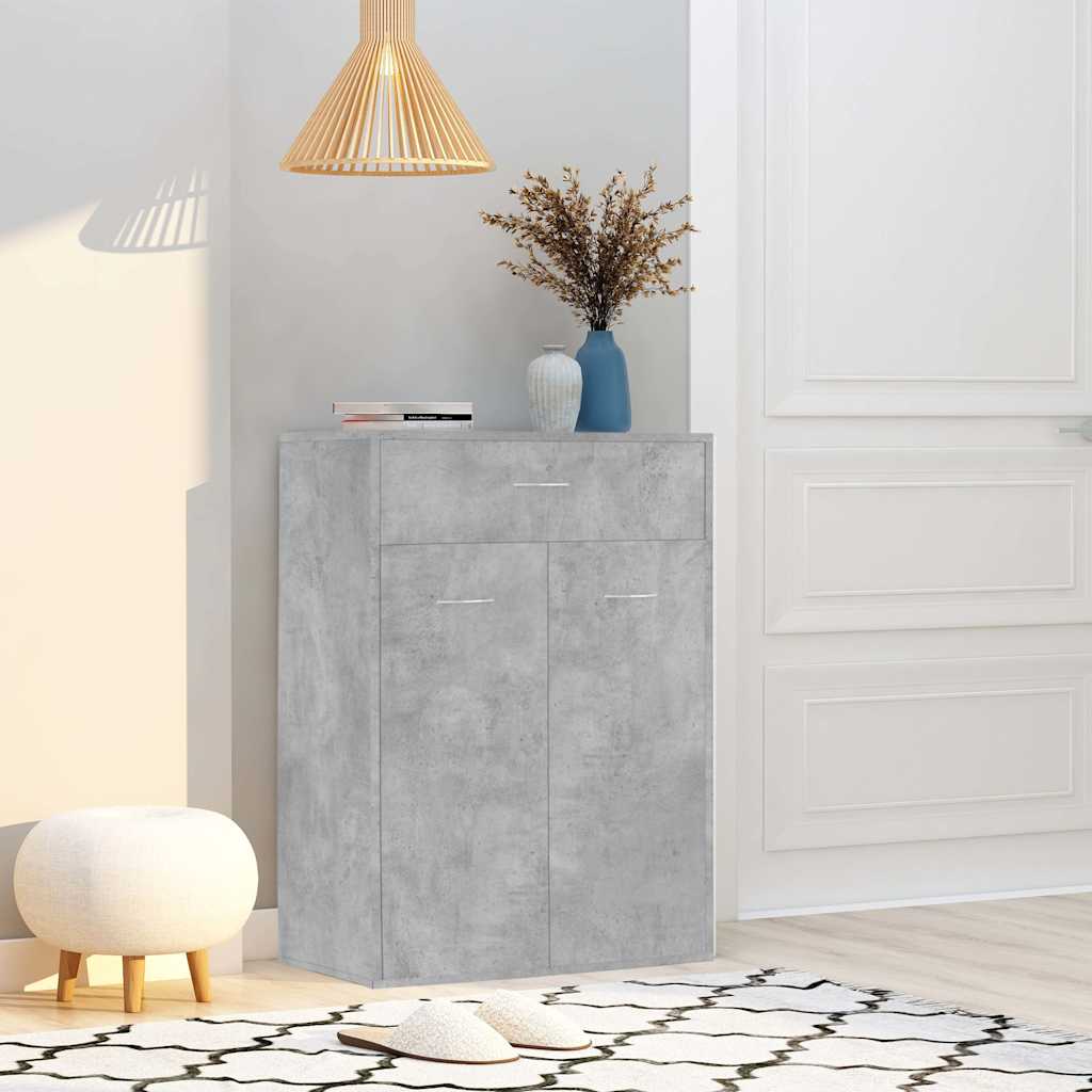 Shoe Cabinet 60x35x84 cm Engineered Wood Concrete grey