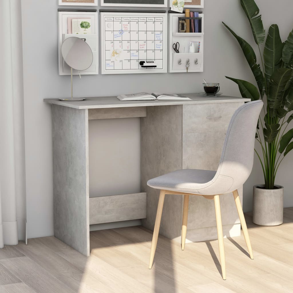 vidaXL Desk | Concrete Grey | Engineered Wood | Standard | Desk | Rectangular 1