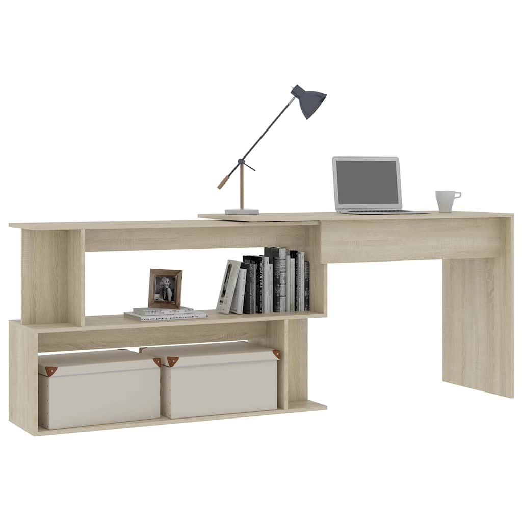 vidaXL Desk | Sonoma oak | Engineered Wood | 200x50x76 cm | Rotatable | Desk 3