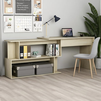vidaXL Desk | Sonoma oak | Engineered Wood | 200x50x76 cm | Rotatable | Desk 1