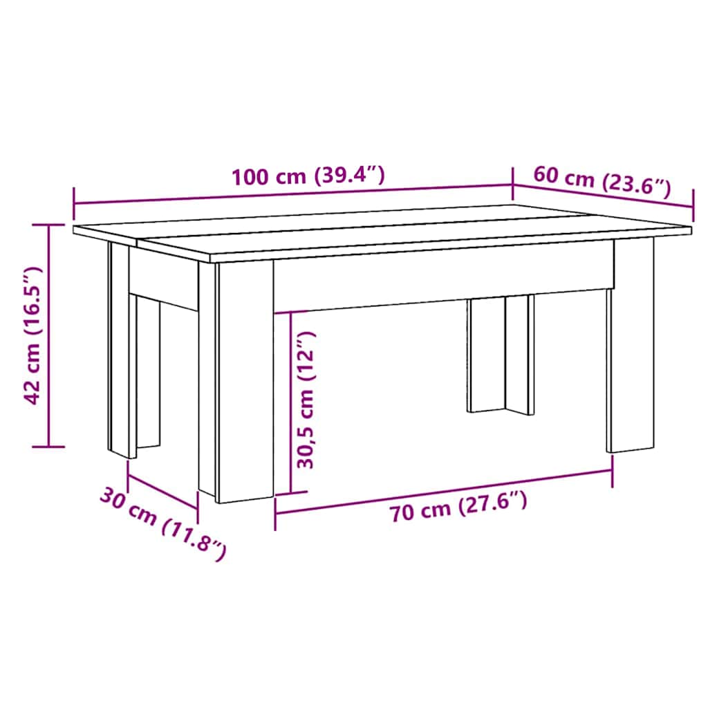 vidaXL Coffee Table | Concrete grey | Engineered wood | Medium | Simplistic 6