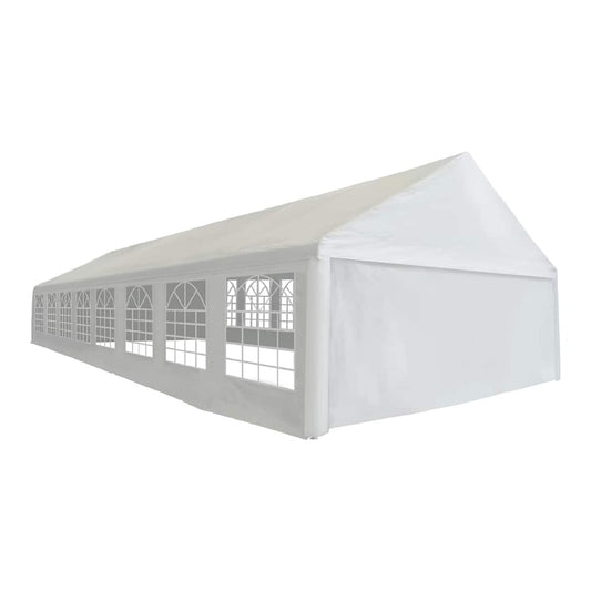 vidaXL Party Tent White 1600 x 600 x 370 cm Polyethylene and Metal 2