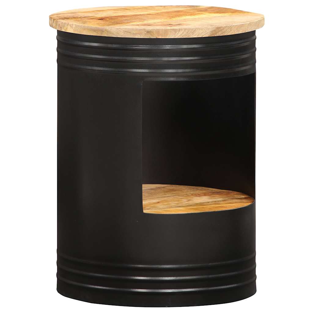 Coffee Table Solid Mango Wood Black 43 cm 55 cm