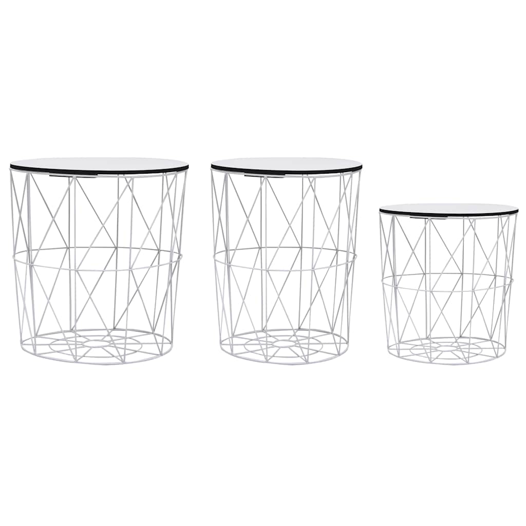 vidaXL Coffee Table 3 pcs White 1