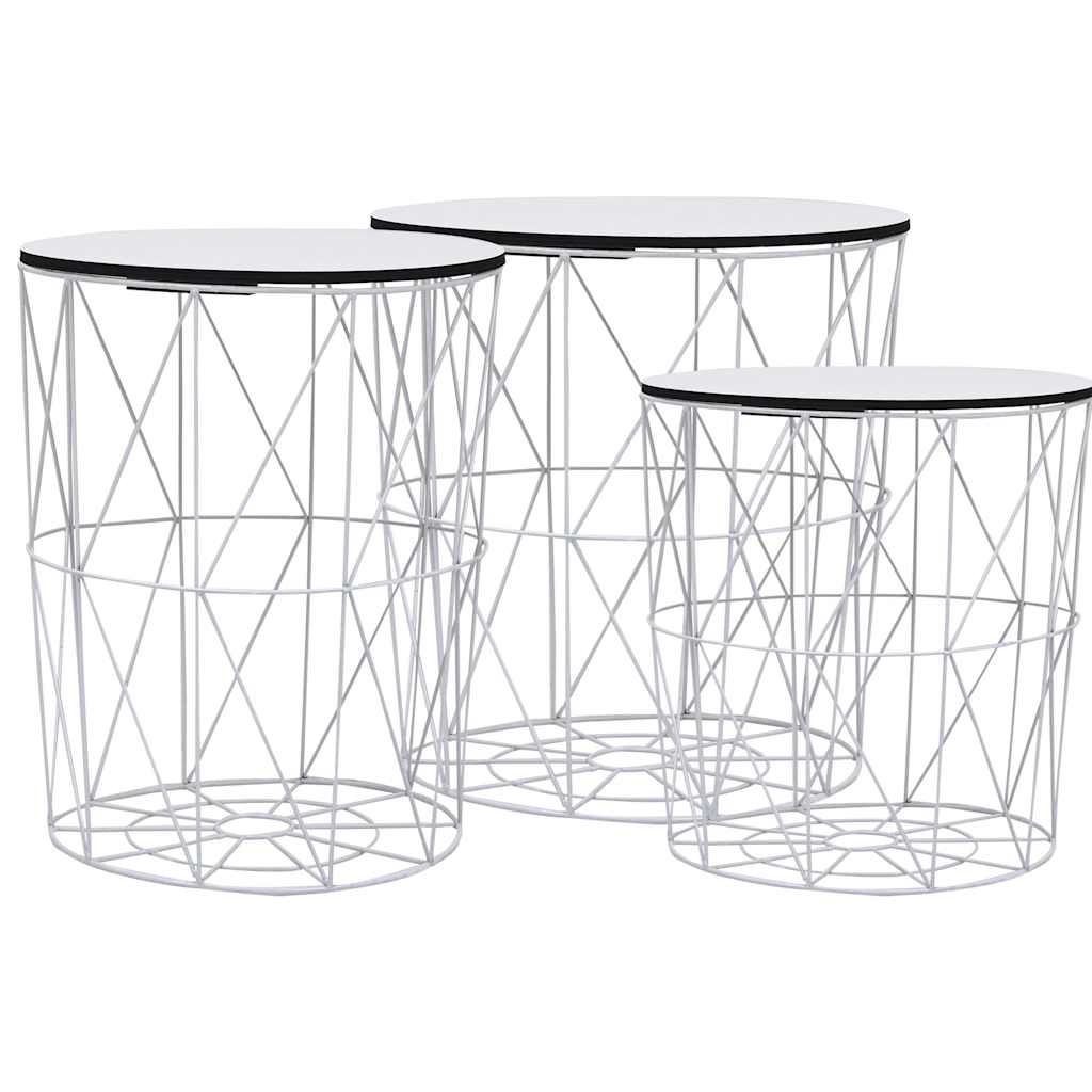 vidaXL Coffee Table 3 pcs White 2