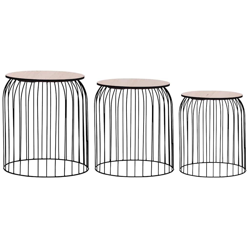 vidaXL Coffee Tables 3 pcs Black 1