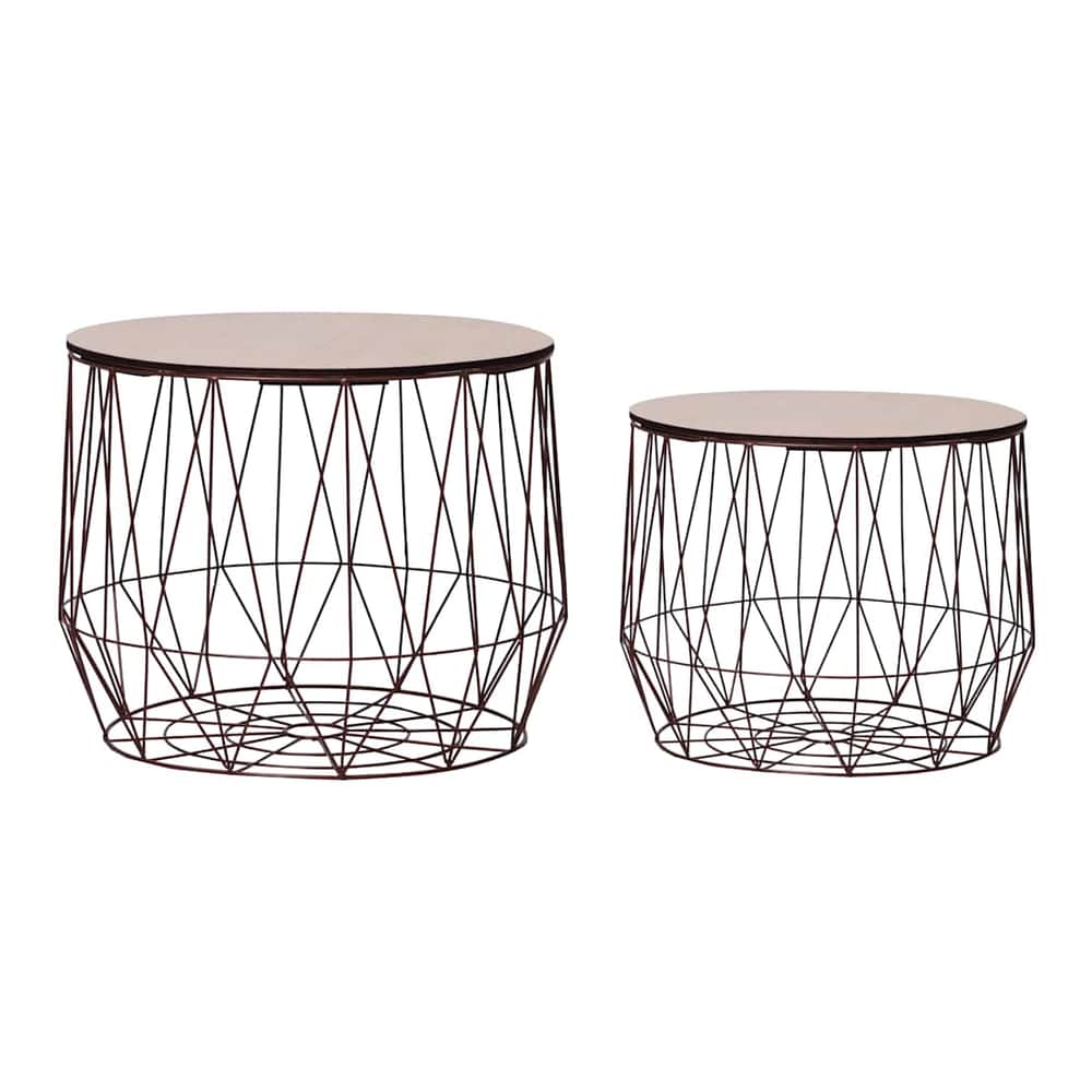 Coffee Table 2 pcs Copper