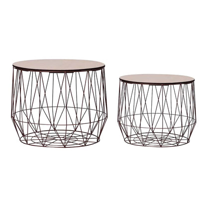 Coffee Table 2 pcs Copper