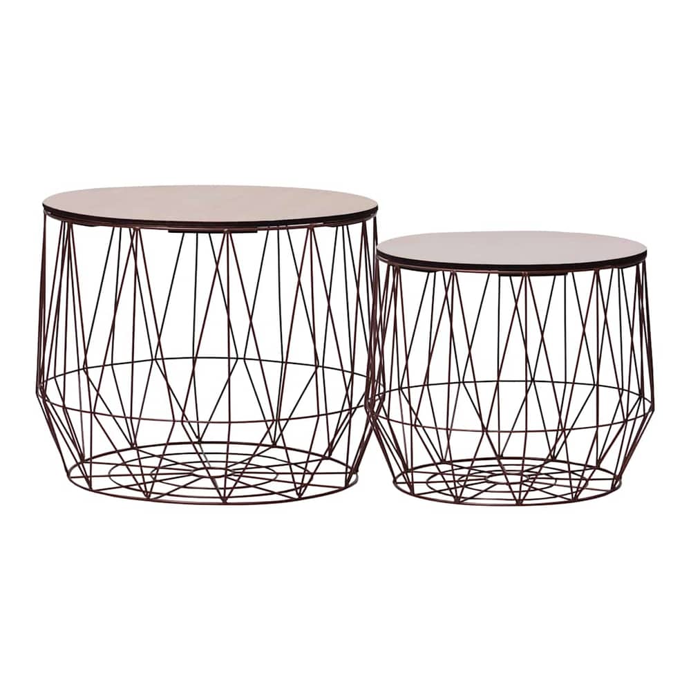 Coffee Table 2 pcs Copper