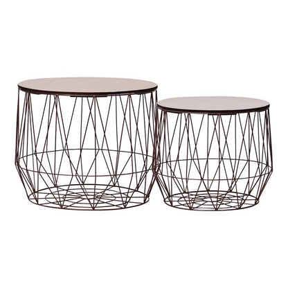 Coffee Table 2 pcs Copper