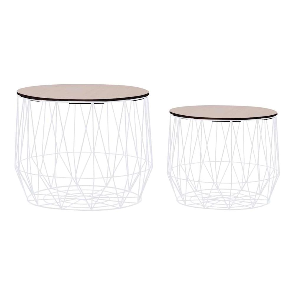 Coffee Table 2 pcs White