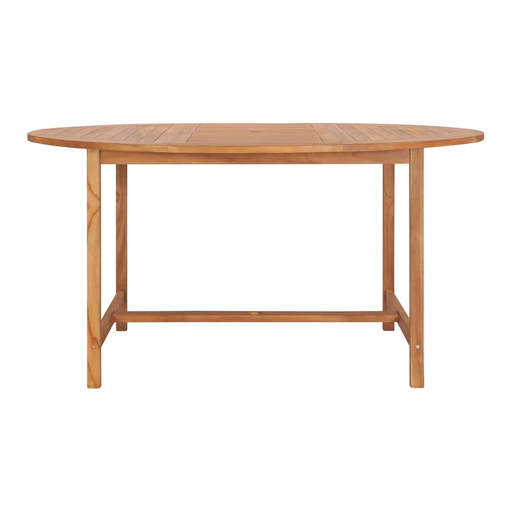 Garden Table Solid Teak Wood 150 x 76 cm Round