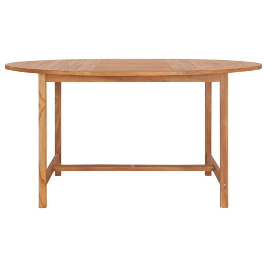Garden Table Solid Teak Wood 150 x 76 cm Round