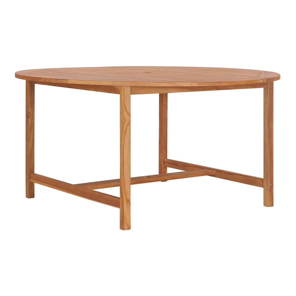 Garden Table Solid Teak Wood 150 x 76 cm Round