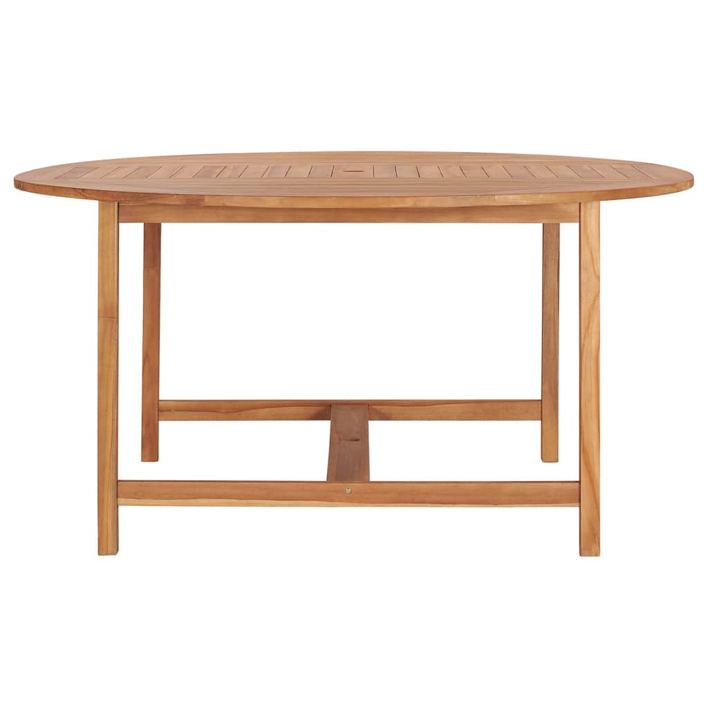Garden Table Solid Teak Wood 150 x 76 cm Round
