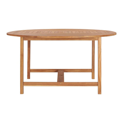 Garden Table Solid Teak Wood 150 x 76 cm Round