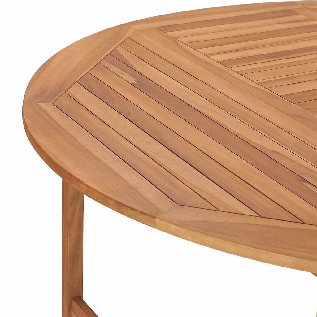 Garden Table Solid Teak Wood 150 x 76 cm Round