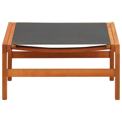 vidaXL Garden Chair with Footrest Solid Eucalyptus Wood and Textilene 5