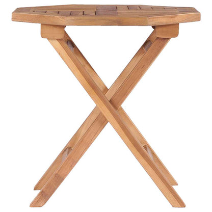 vidaXL Outdoor Table | Fine sanded teak | Solid Teak wood | Small | Foldable 2