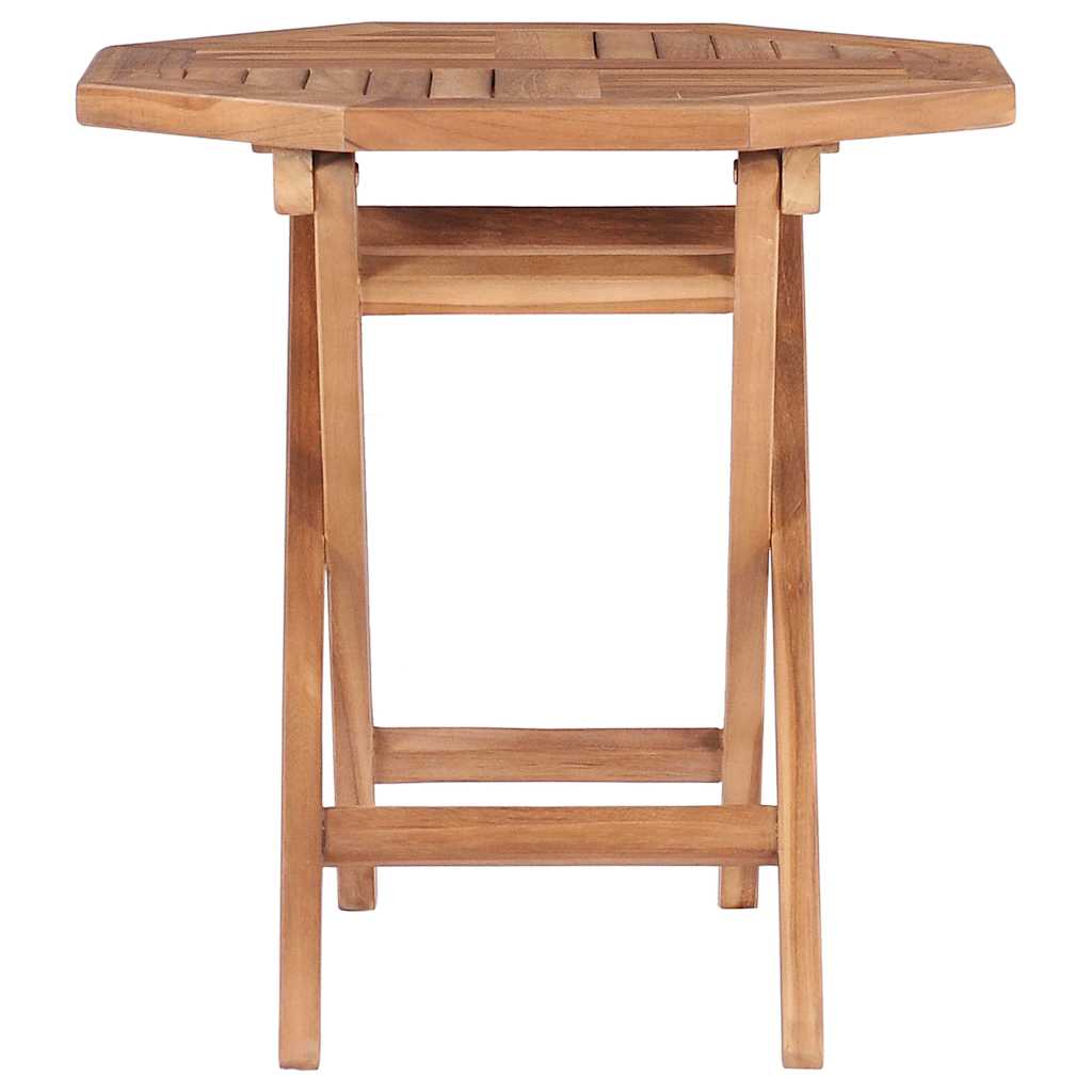 vidaXL Outdoor Table | Fine sanded teak | Solid Teak wood | Small | Foldable 3