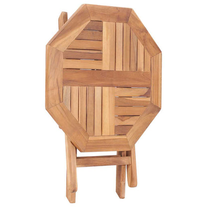 vidaXL Outdoor Table | Fine sanded teak | Solid Teak wood | Small | Foldable 4