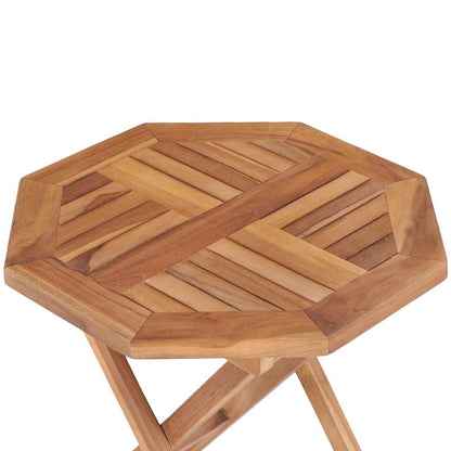 vidaXL Outdoor Table | Fine sanded teak | Solid Teak wood | Small | Foldable 5