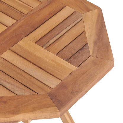 vidaXL Outdoor Table | Fine sanded teak | Solid Teak wood | Small | Foldable 6
