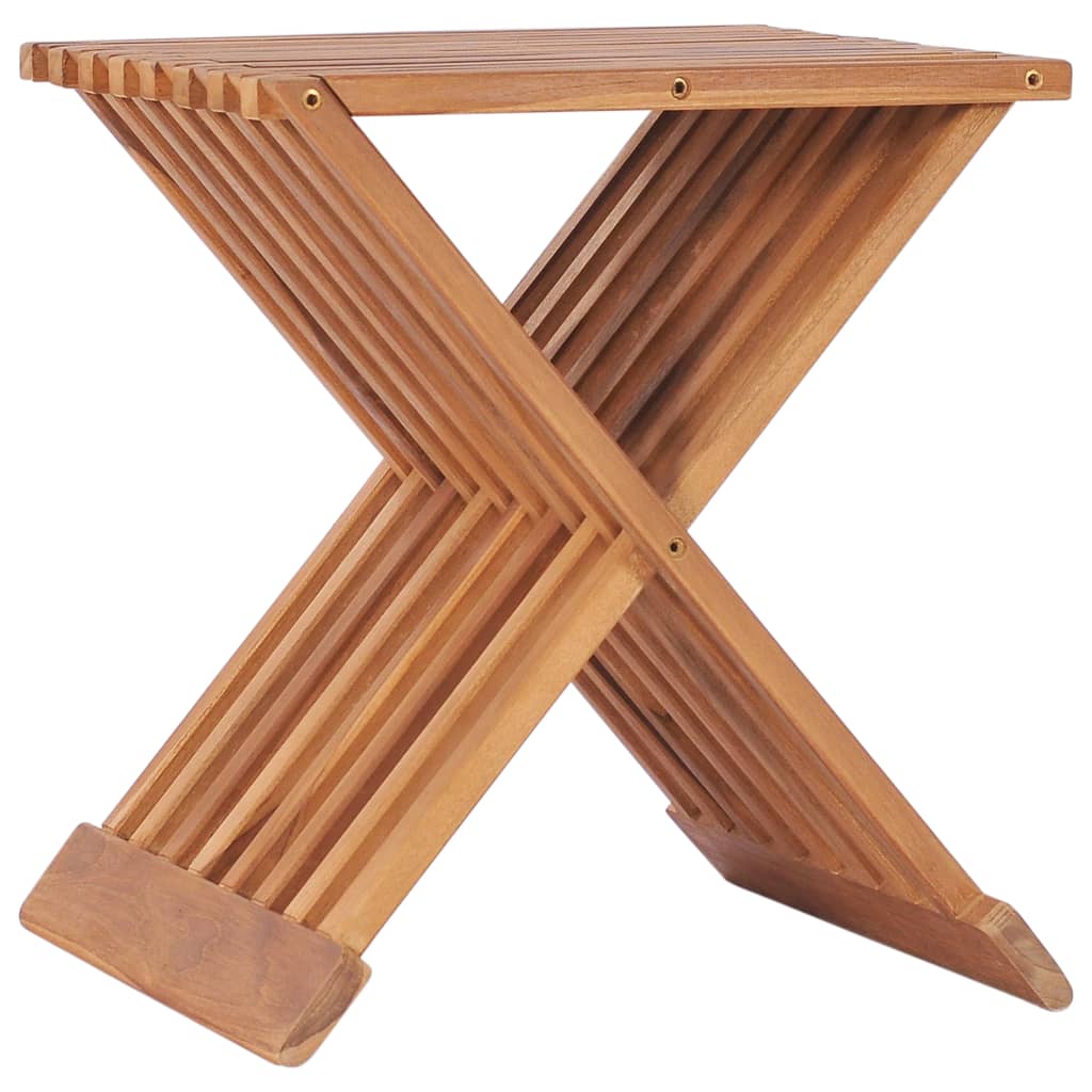 vidaXL Stool | Teak | Solid Teak wood | Medium | Foldable | Folding Stool 1