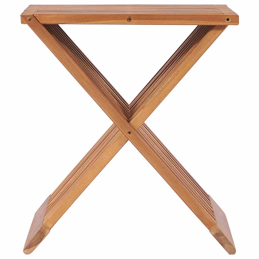 vidaXL Stool | Teak | Solid Teak wood | Medium | Foldable | Folding Stool 2