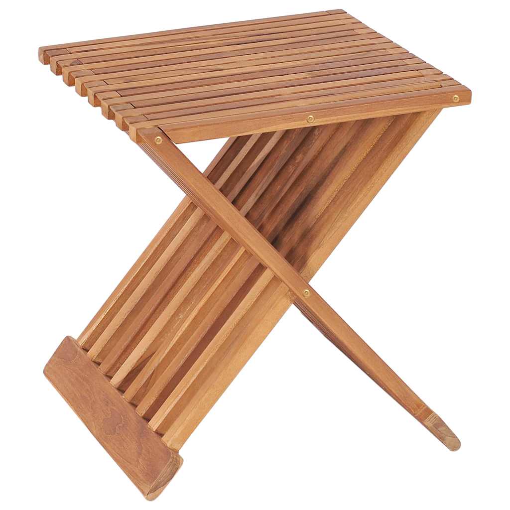 vidaXL Stool | Teak | Solid Teak wood | Medium | Foldable | Folding Stool 4