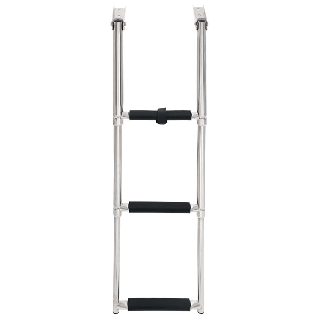 vidaXL Folding Boarding Ladder 3-step Stainless Steel 2