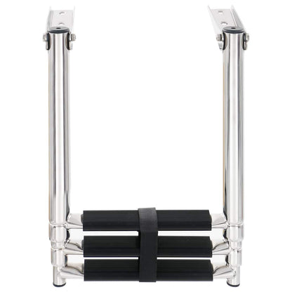 vidaXL Folding Boarding Ladder 3-step Stainless Steel 4