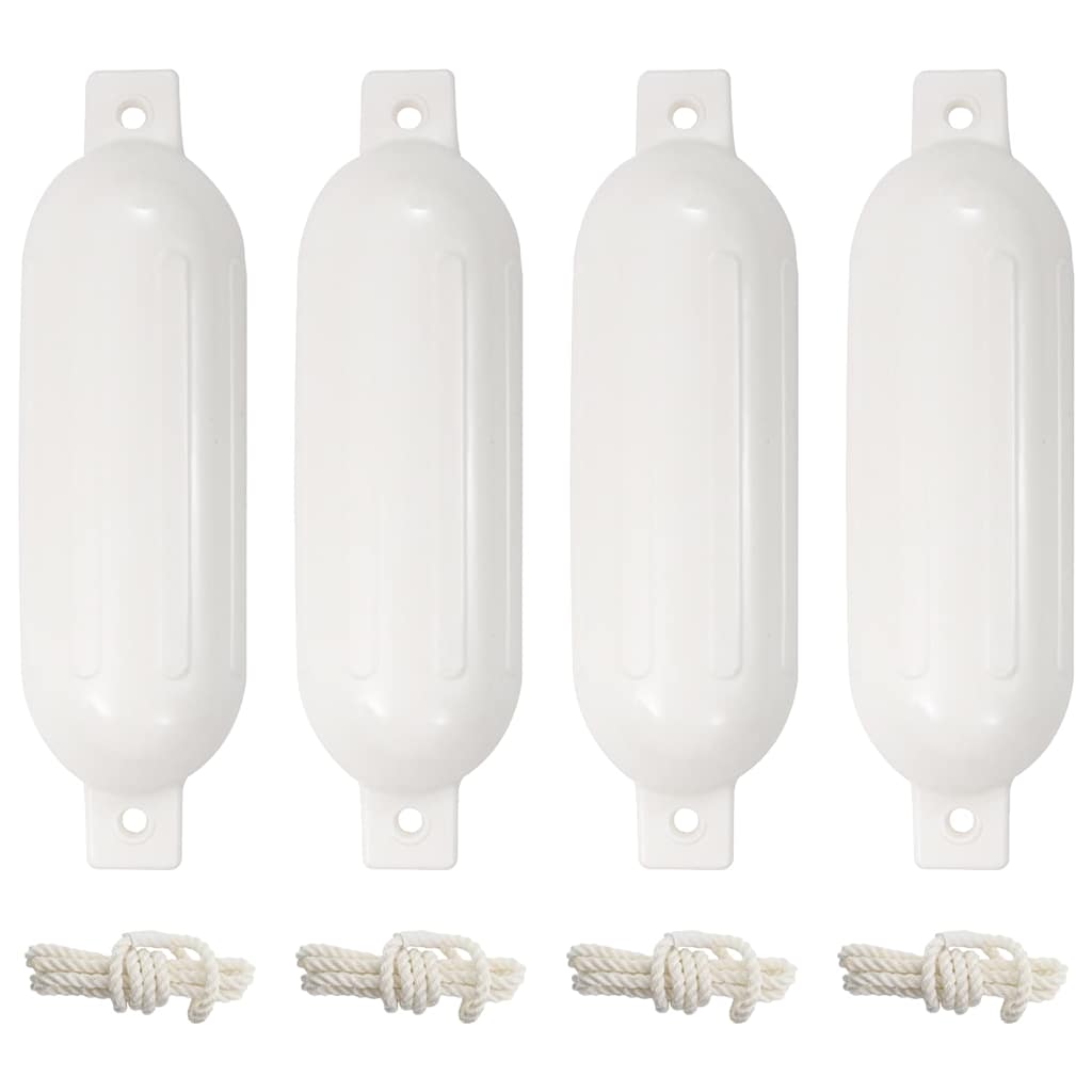 vidaXL Boat Fenders 4 pcs White Ø 14x50 cm PVC 1