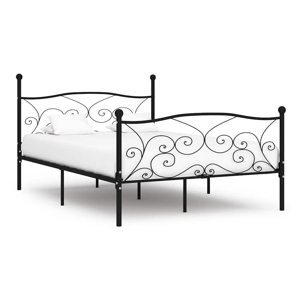 Bed Frame without Mattress with Slatted Base Metal Black 140 x 200 cm