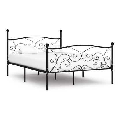 Bed Frame without Mattress with Slatted Base Metal Black 140 x 200 cm