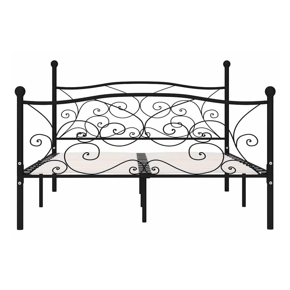 Bed Frame without Mattress with Slatted Base Metal Black 140 x 200 cm