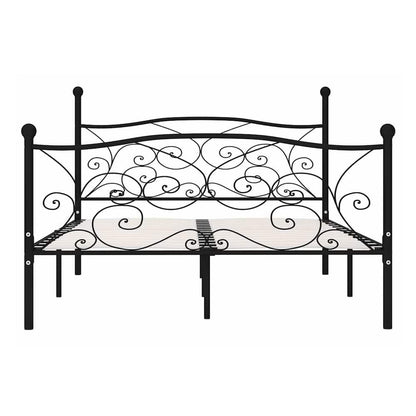 Bed Frame without Mattress with Slatted Base Metal Black 140 x 200 cm