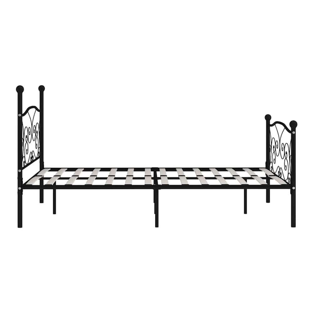 Bed Frame without Mattress with Slatted Base Metal Black 140 x 200 cm