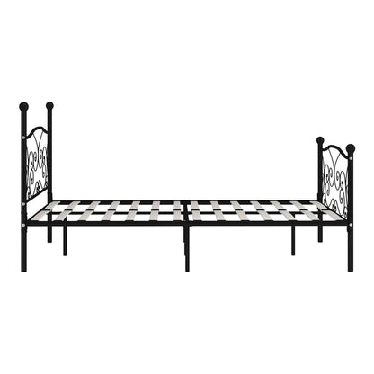 Bed Frame without Mattress with Slatted Base Metal Black 140 x 200 cm