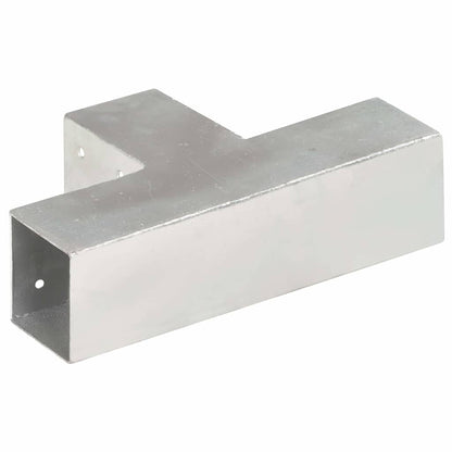 vidaXL Post Connectors 4 pcs T Shape Galvanised Metal 71x71 mm 5
