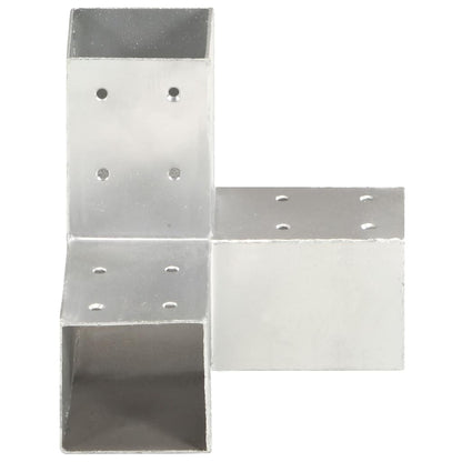 vidaXL Post Connectors 4 pcs Y Shape Galvanised Metal 71x71 mm 4