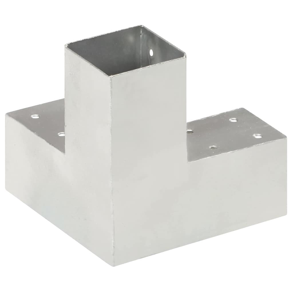 vidaXL Post Connectors 4 pcs Y Shape Galvanised Metal 71x71 mm 5