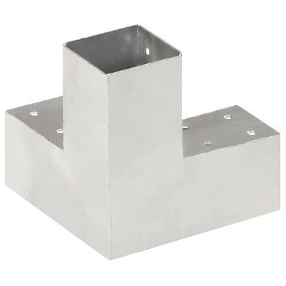 vidaXL Post Connectors 4 pcs Y Shape Galvanised Metal 71x71 mm 5