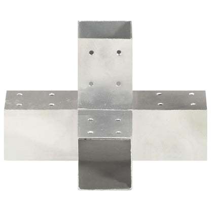 vidaXL Post Connectors 4 pcs X Shape Galvanised Metal 71x71 mm 3