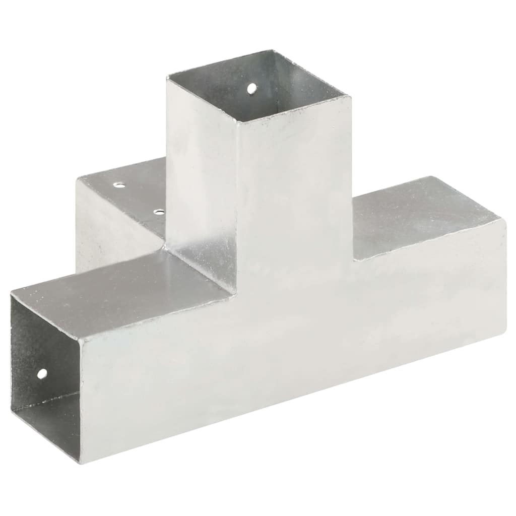 vidaXL Post Connectors 4 pcs X Shape Galvanised Metal 71x71 mm 5