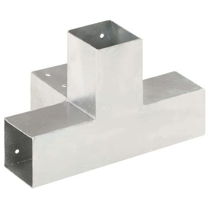 vidaXL Post Connectors 4 pcs X Shape Galvanised Metal 71x71 mm 5