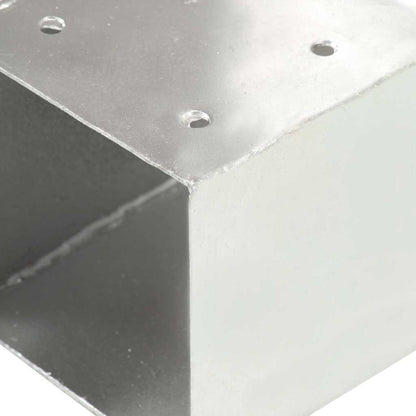 vidaXL Post Connectors 4 pcs T Shape Galvanised Metal 81x81 mm 6