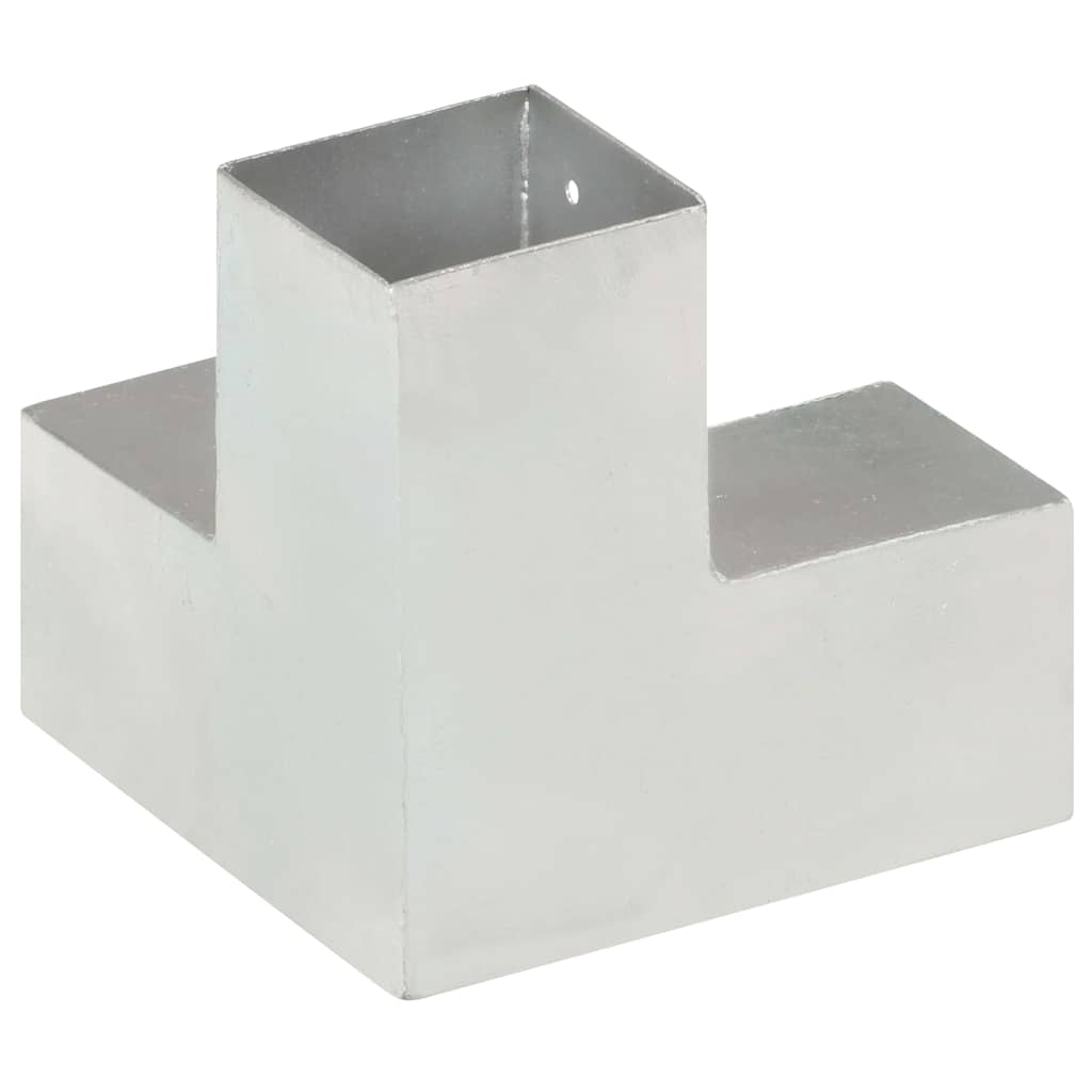 vidaXL Post Connectors 4 pcs Y Shape Galvanised Metal 81x81 mm 4