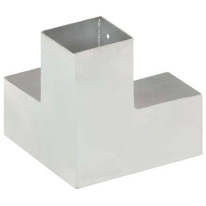 vidaXL Post Connectors 4 pcs Y Shape Galvanised Metal 81x81 mm 4