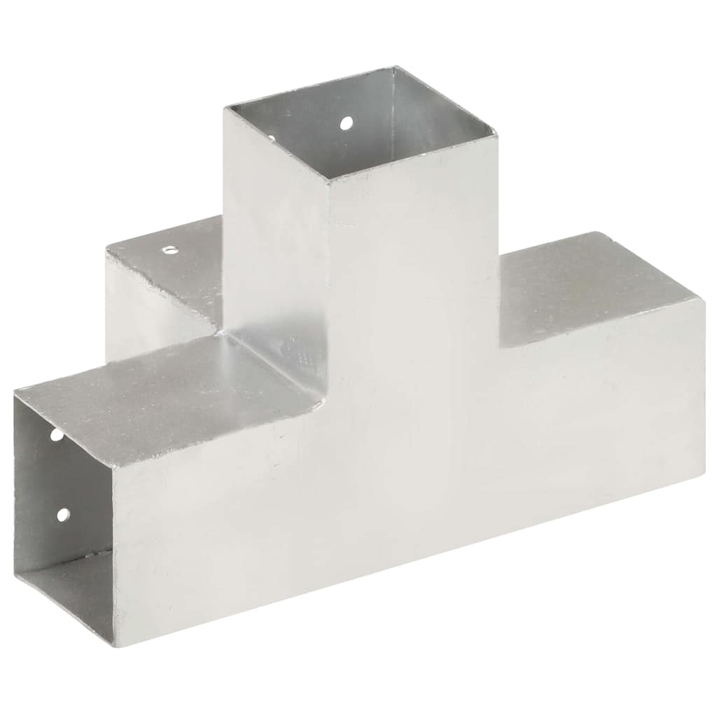 vidaXL Post Connectors 4 pcs X Shape Galvanised Metal 81x81 mm 5
